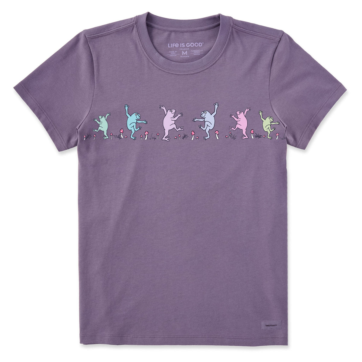 Women's Dancing Frogs Mushrooms Short Sleeve Crusher Tee
