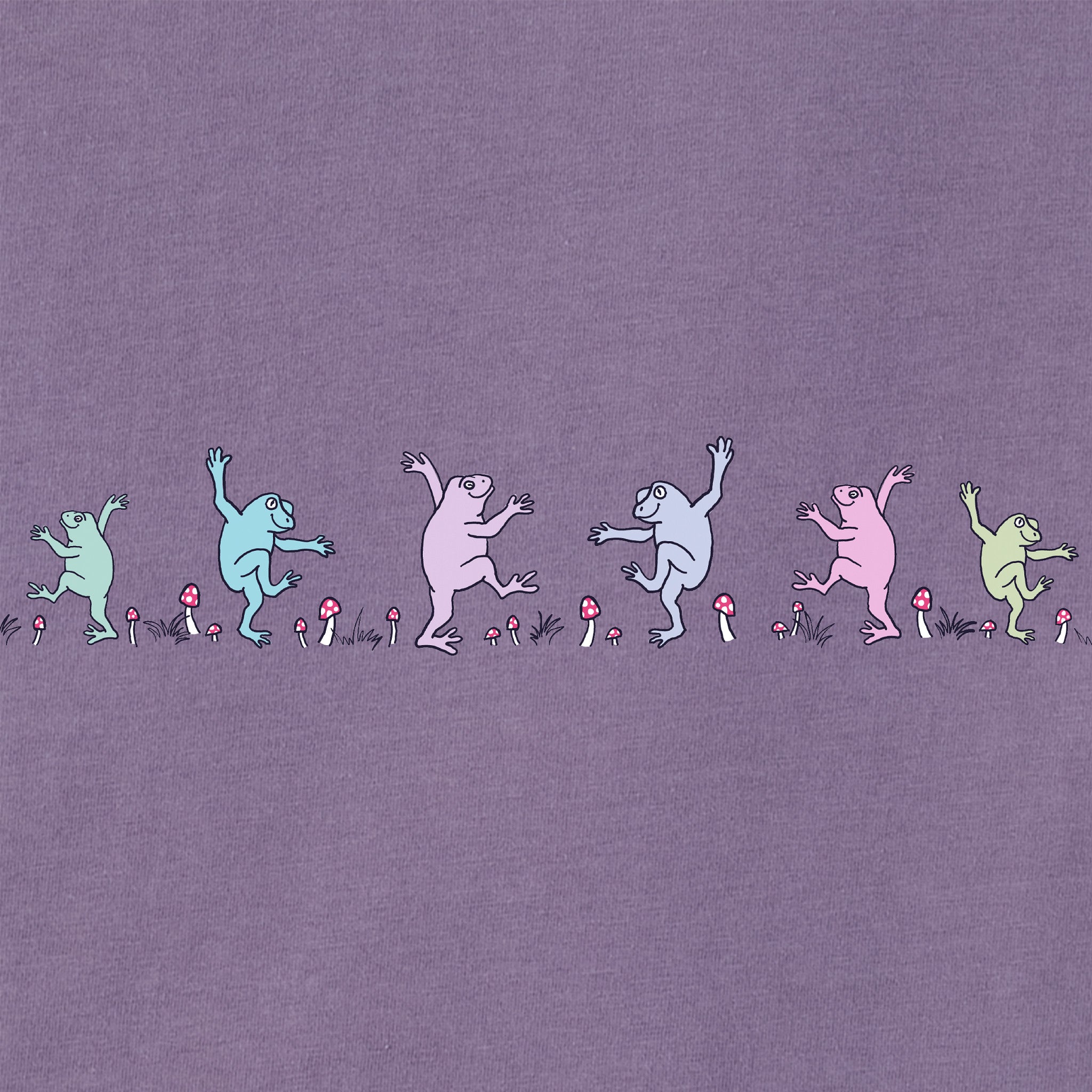 Women's Dancing Frogs Mushrooms Short Sleeve Crusher Tee