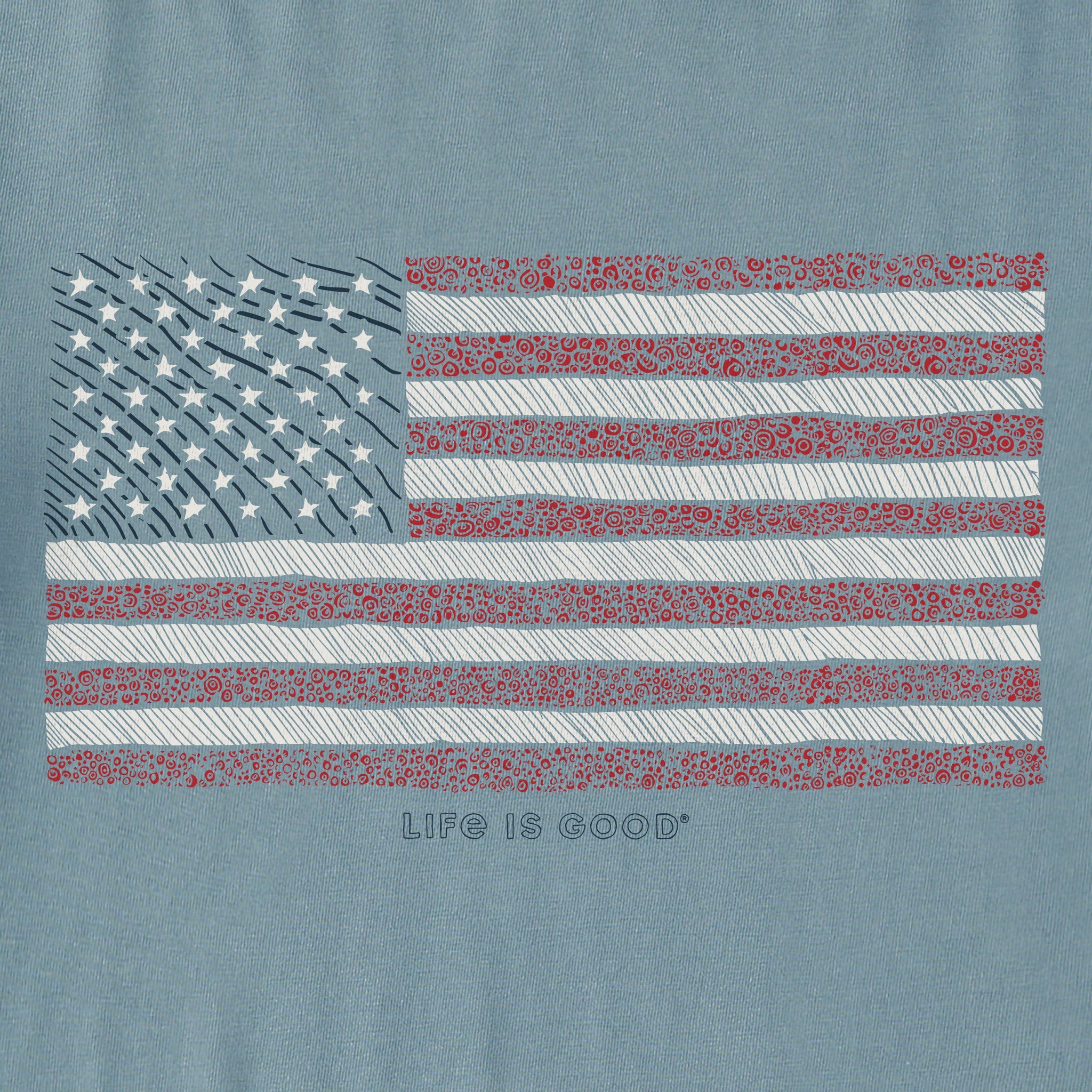 Men's Yankee Doodle Flag Long Sleeve Crusher Tee