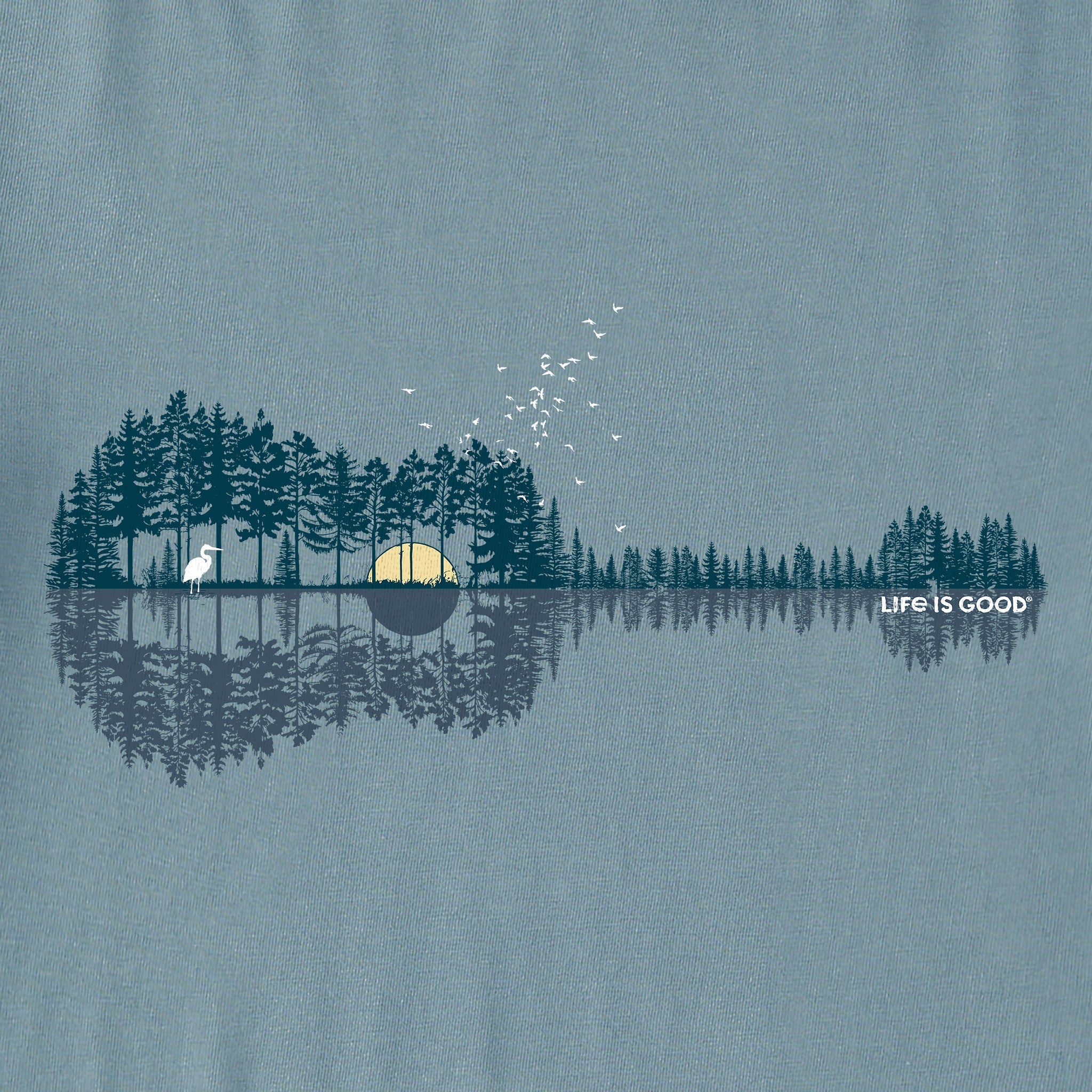 Men's Pine Guitarscape Long Sleeve Crusher Tee