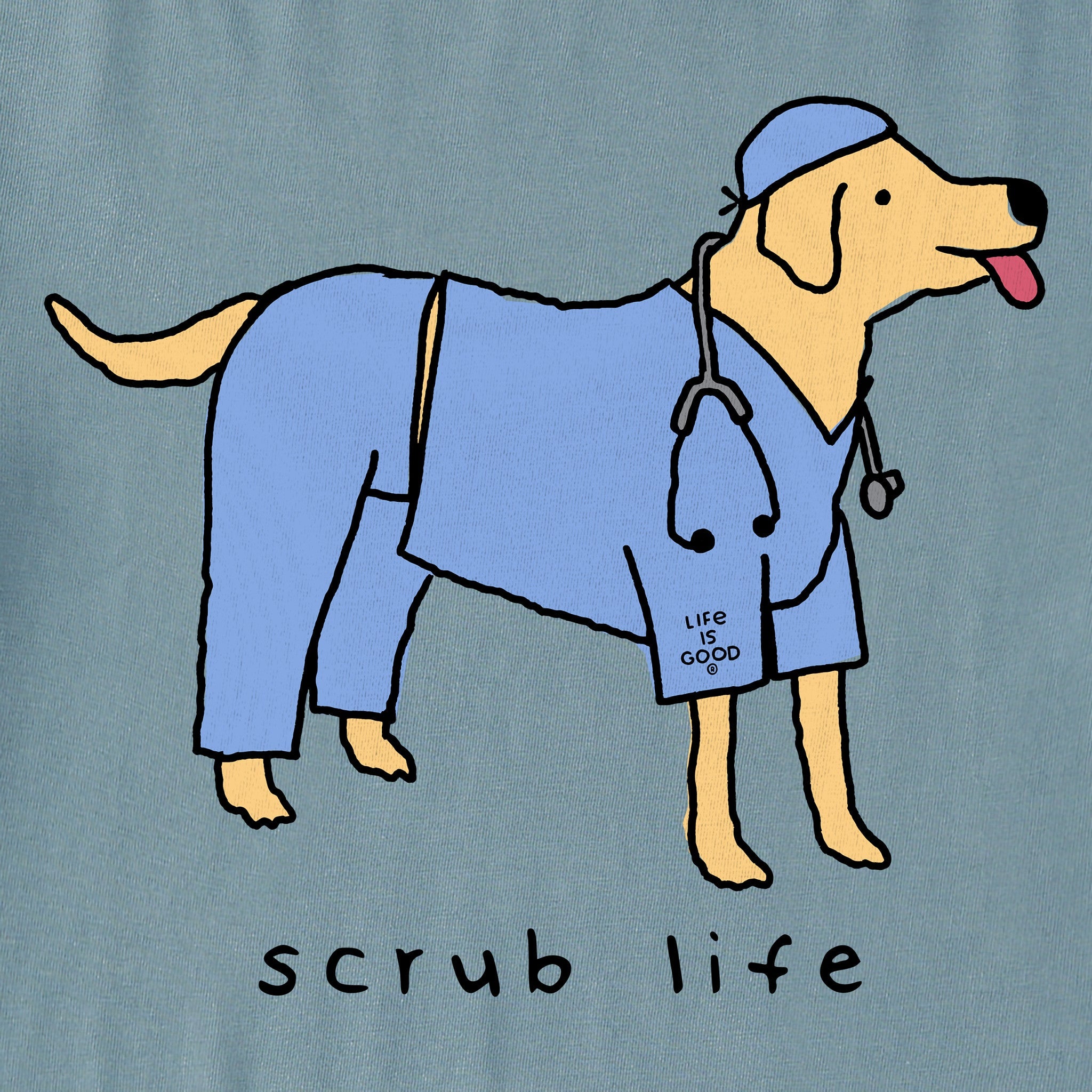 Men's Scrub Life Dog Long Sleeve Crusher Tee