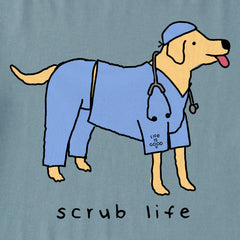 Men's Scrub Life Dog Long Sleeve Crusher Tee