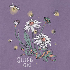 Women's Dreamy Shine On Daisies Long Sleeve Crusher Vee