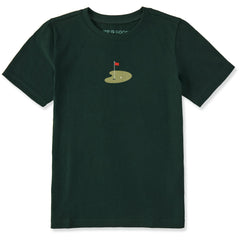 Kids Golf Green Short Sleeve Crusher Tee