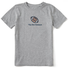 Kids Tis the Season Football Short Sleeve Crusher Tee