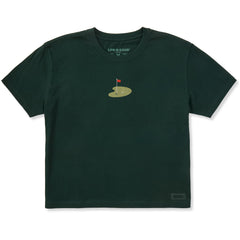 Women's Golf Green Short Sleeve Crusher Boxy Tee