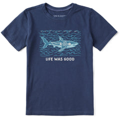 Kids Life Was Good Shark Short Sleeve Crusher Tee
