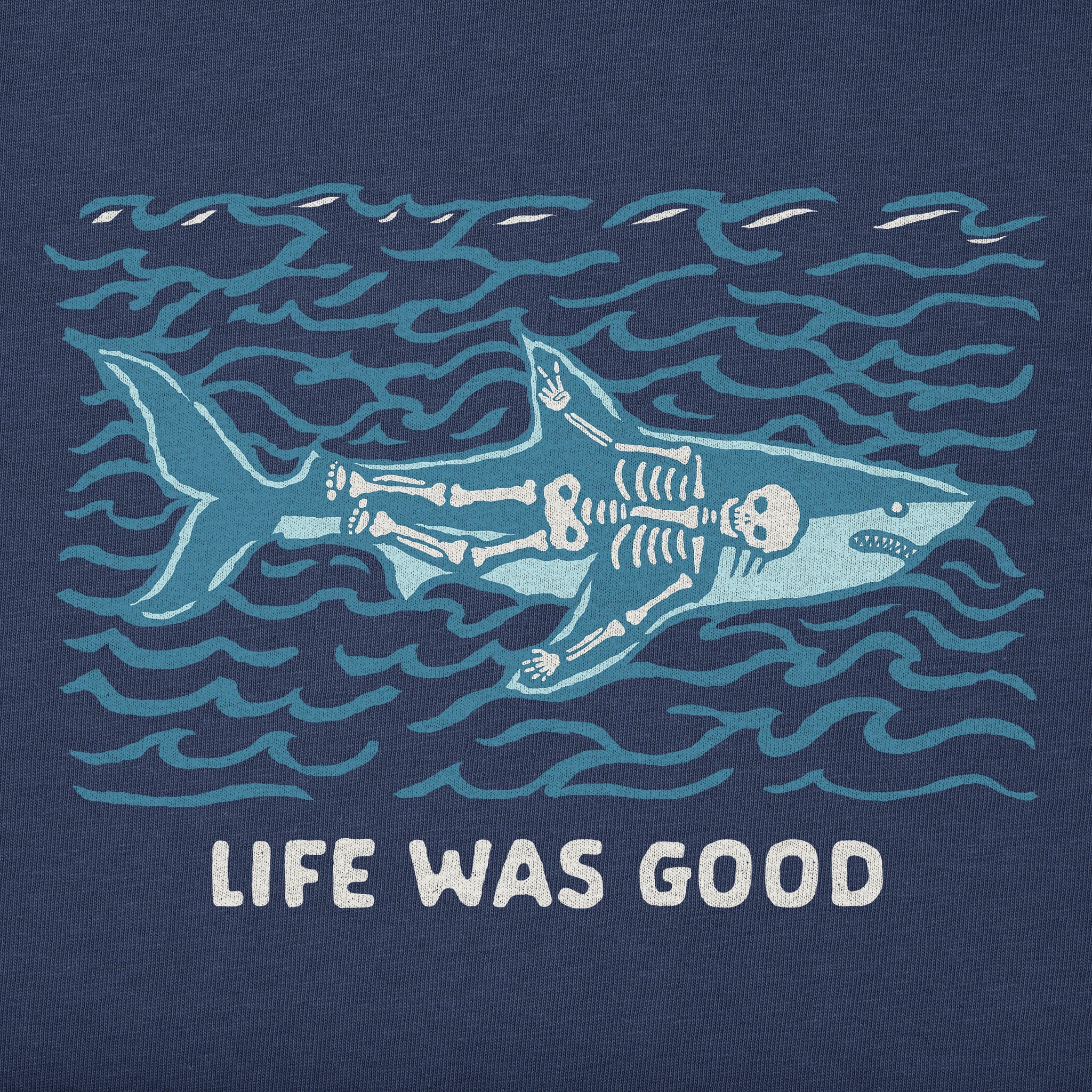 Kids Life Was Good Shark Short Sleeve Crusher Tee