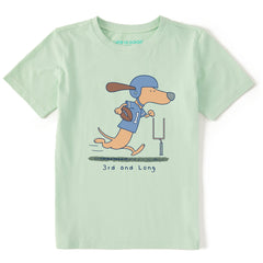 Kids 3rd and Long Dachshund Short Sleeve Crusher Tee