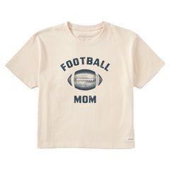 Women's Football Lovin' Mom Short Sleeve Crusher Boxy Tee