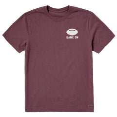 Men's Simple Game On Football Short Sleeve Crusher Tee