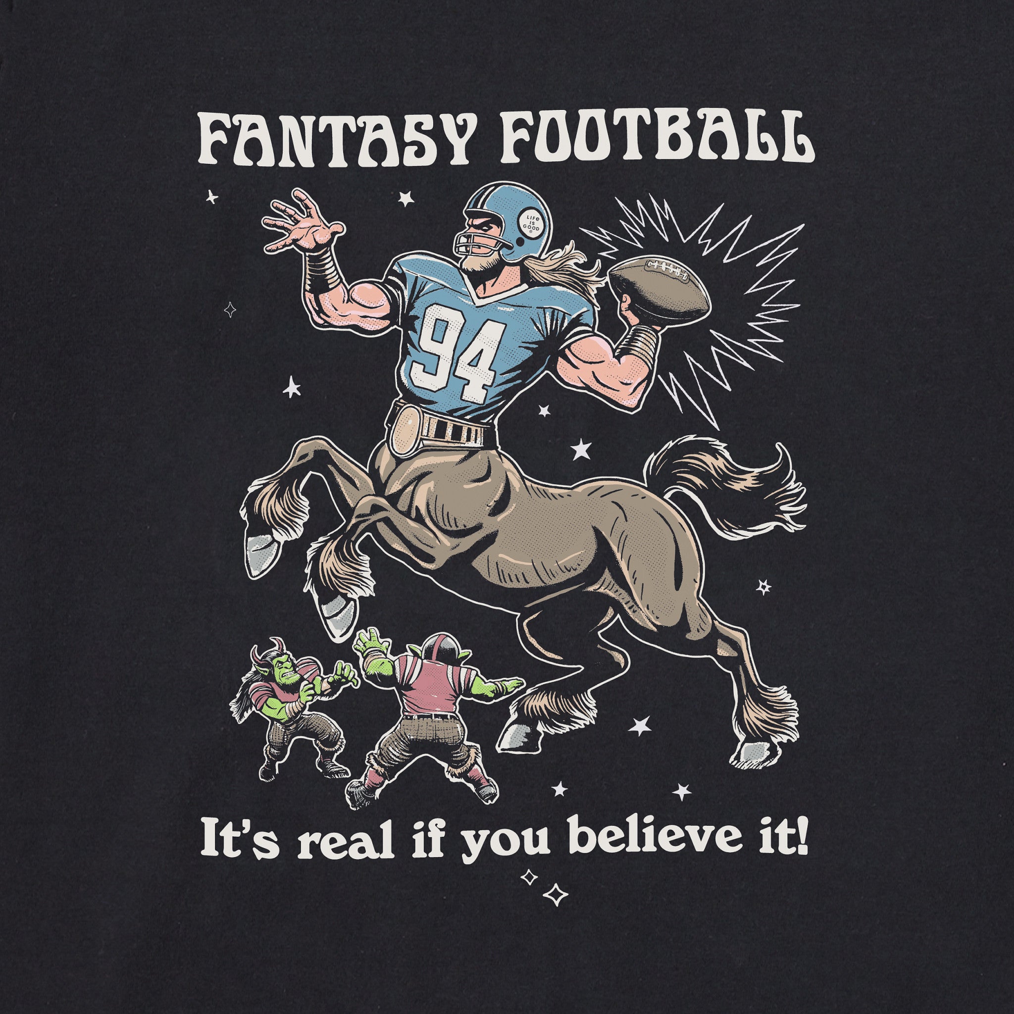 Women's Fantasy Football Centaur Goes Long Short Sleeve Tee