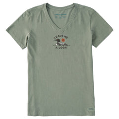 Women's Leave Me a Loon Short Sleeve Crusher Vee