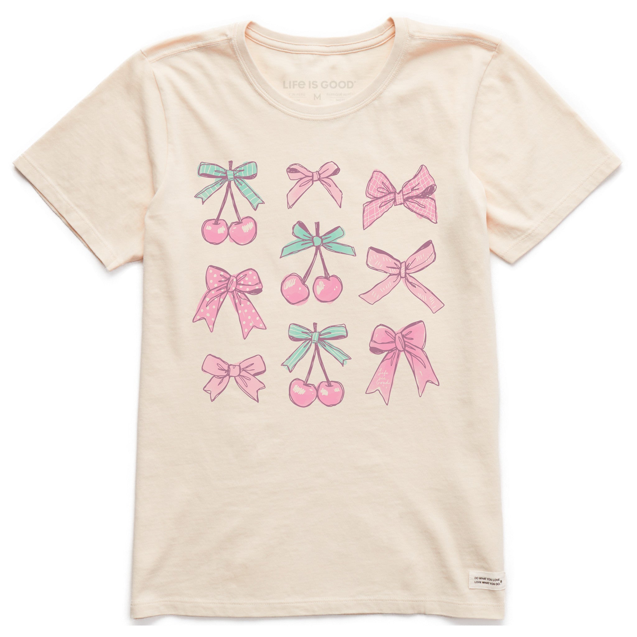 Women's Cherries and Ribbons Short Sleeve Crusher Tee