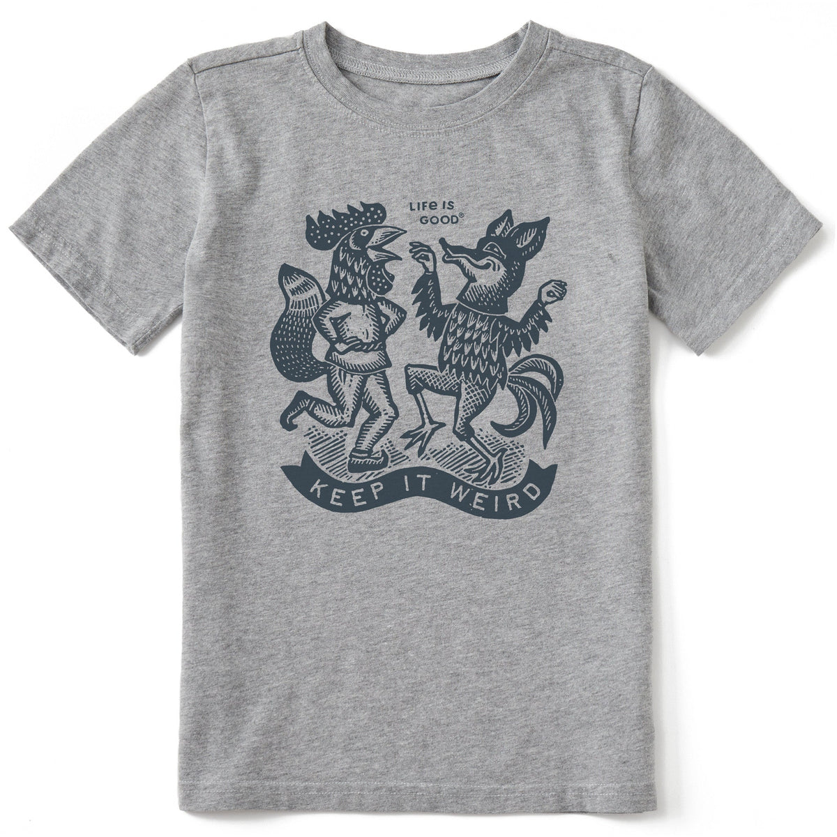 Kids Keep it Weird Chicken Fox Short Sleeve Crusher Tee
