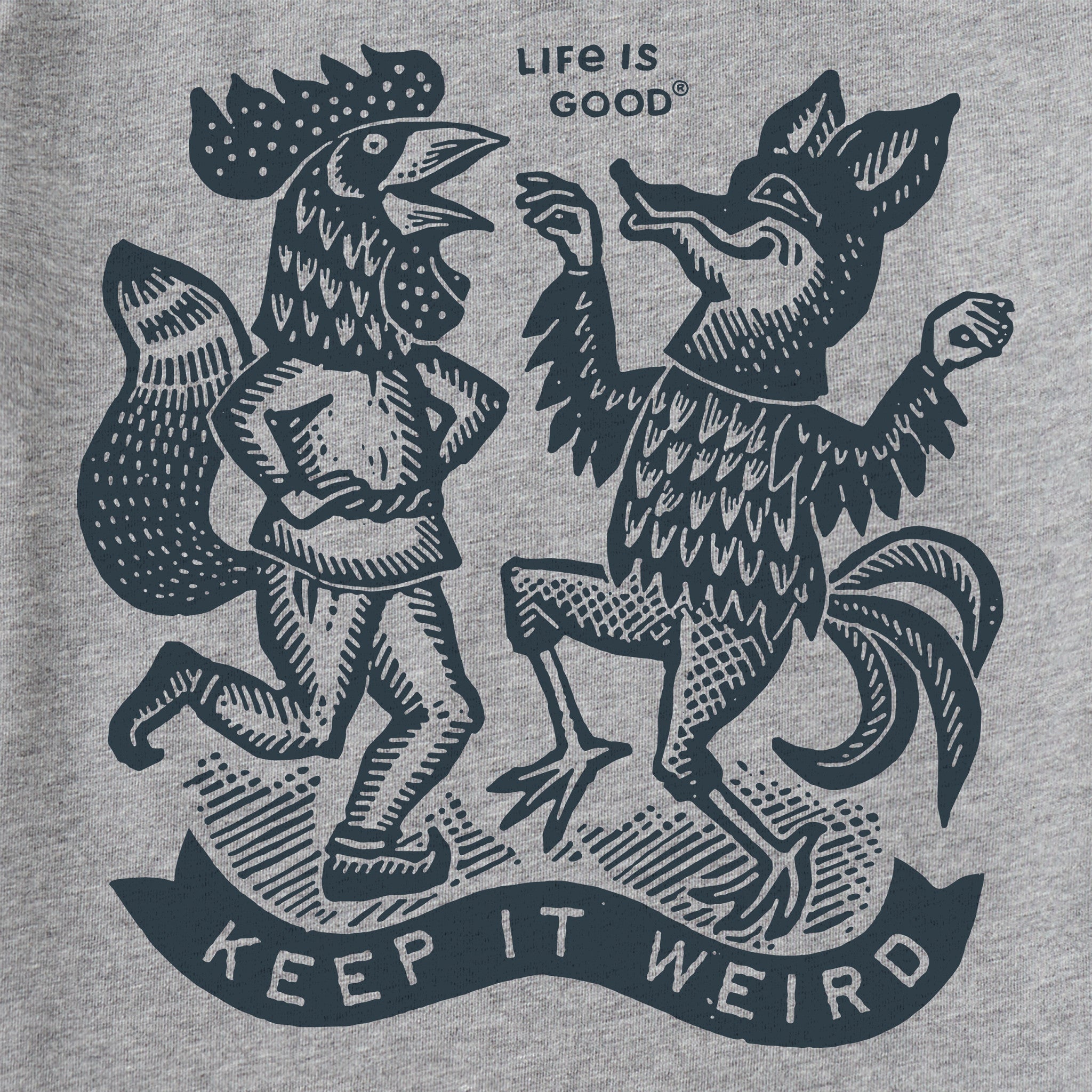 Kids Keep it Weird Chicken Fox Short Sleeve Crusher Tee