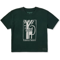 Women's Embrace Nature Cat Short Sleeve Crusher Boxy Tee
