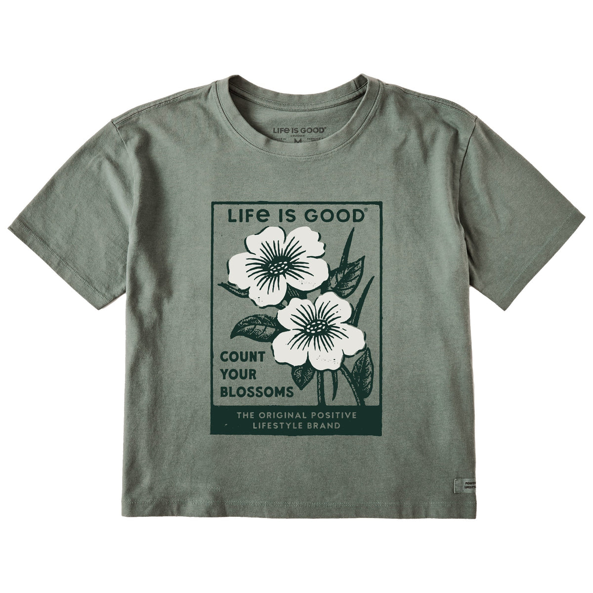 Women's Count Your Blossoms Stamp Short Sleeve Crusher Boxy Tee