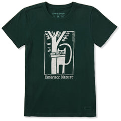 Women's Embrace Nature Cat Short Sleeve Crusher Tee
