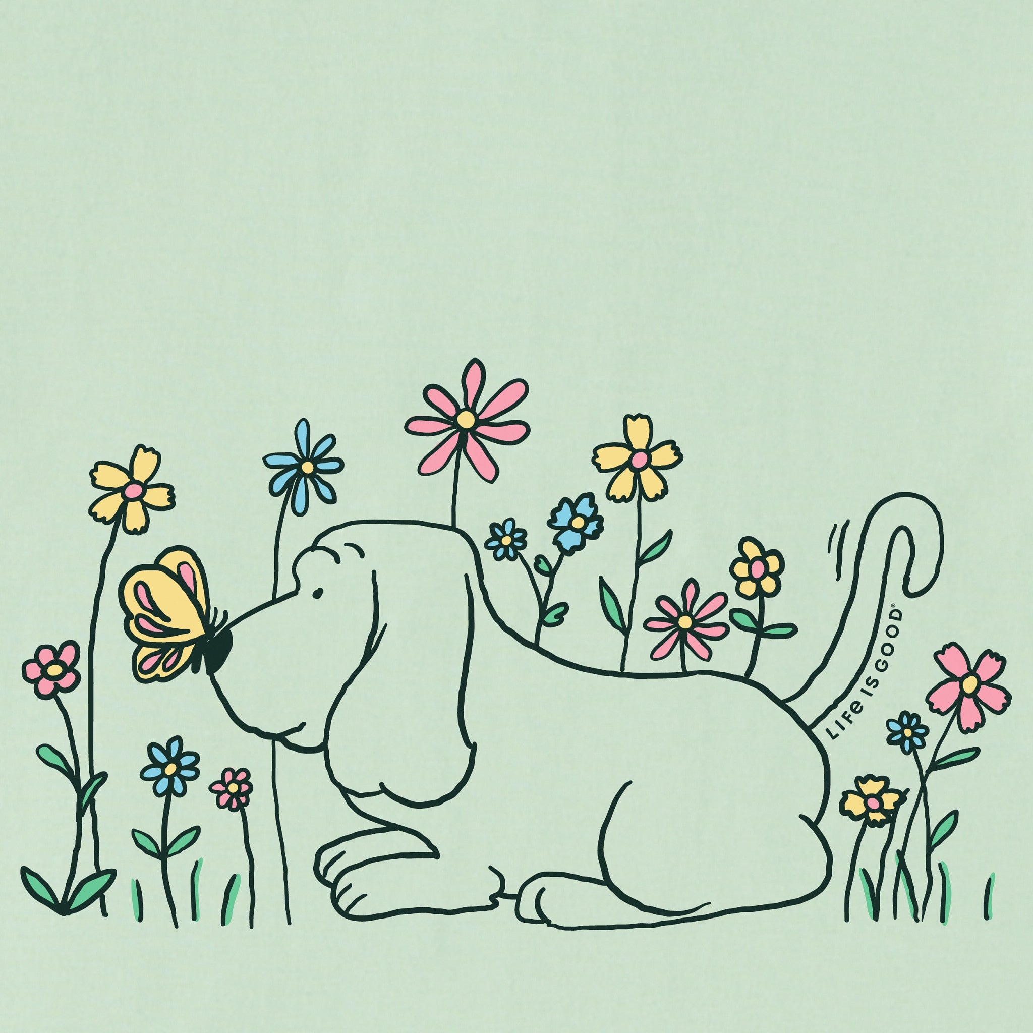 Kids Flower Pup Short Sleeve Crusher Tee