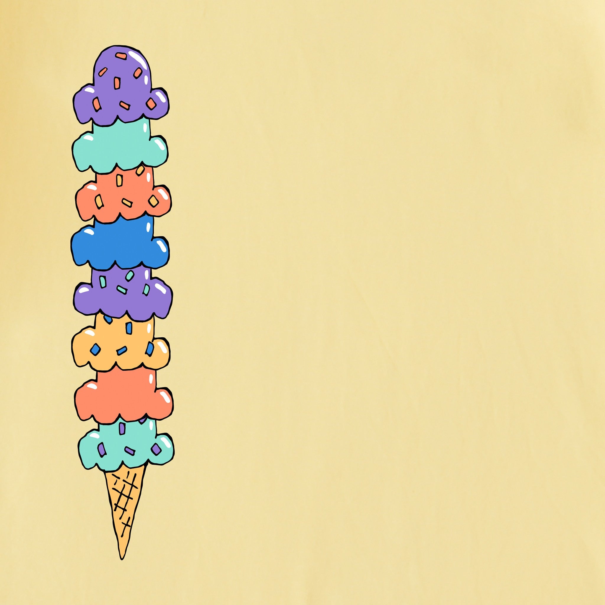 Kids Ice Cream Scoops Short Sleeve Crusher Tee