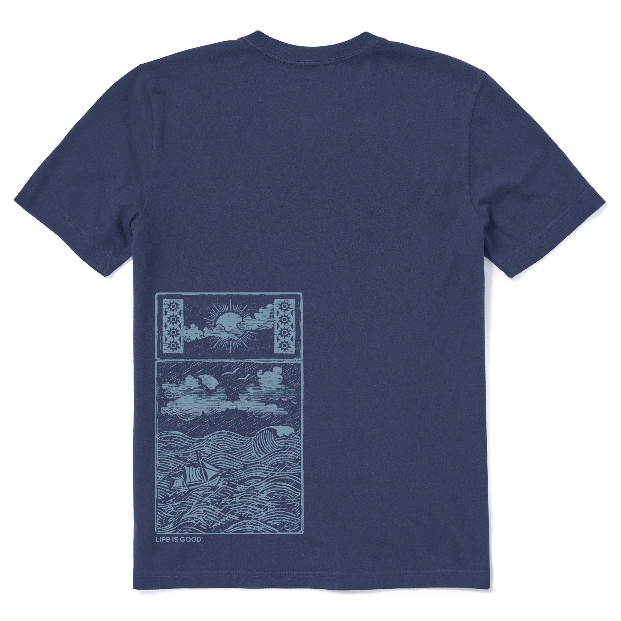 Men's Lighthouse Woodblock Short Sleeve Crusher Tee
