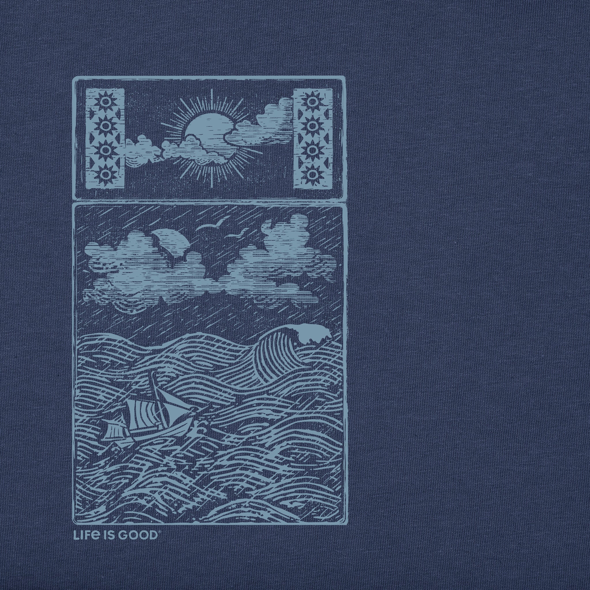 Men's Lighthouse Woodblock Short Sleeve Crusher Tee
