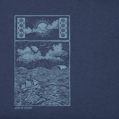 Men's Lighthouse Woodblock Short Sleeve Crusher Tee