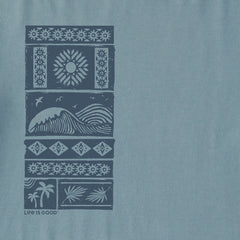 Men's Wave Woodblock Short Sleeve Crusher Tee