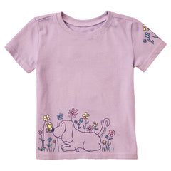 Flower Pup Short Sleeve Toddler Crusher Tee
