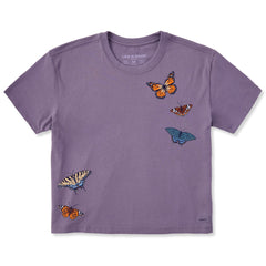 Women's Butterfly Landing Short Sleeve Crusher Boxy Tee