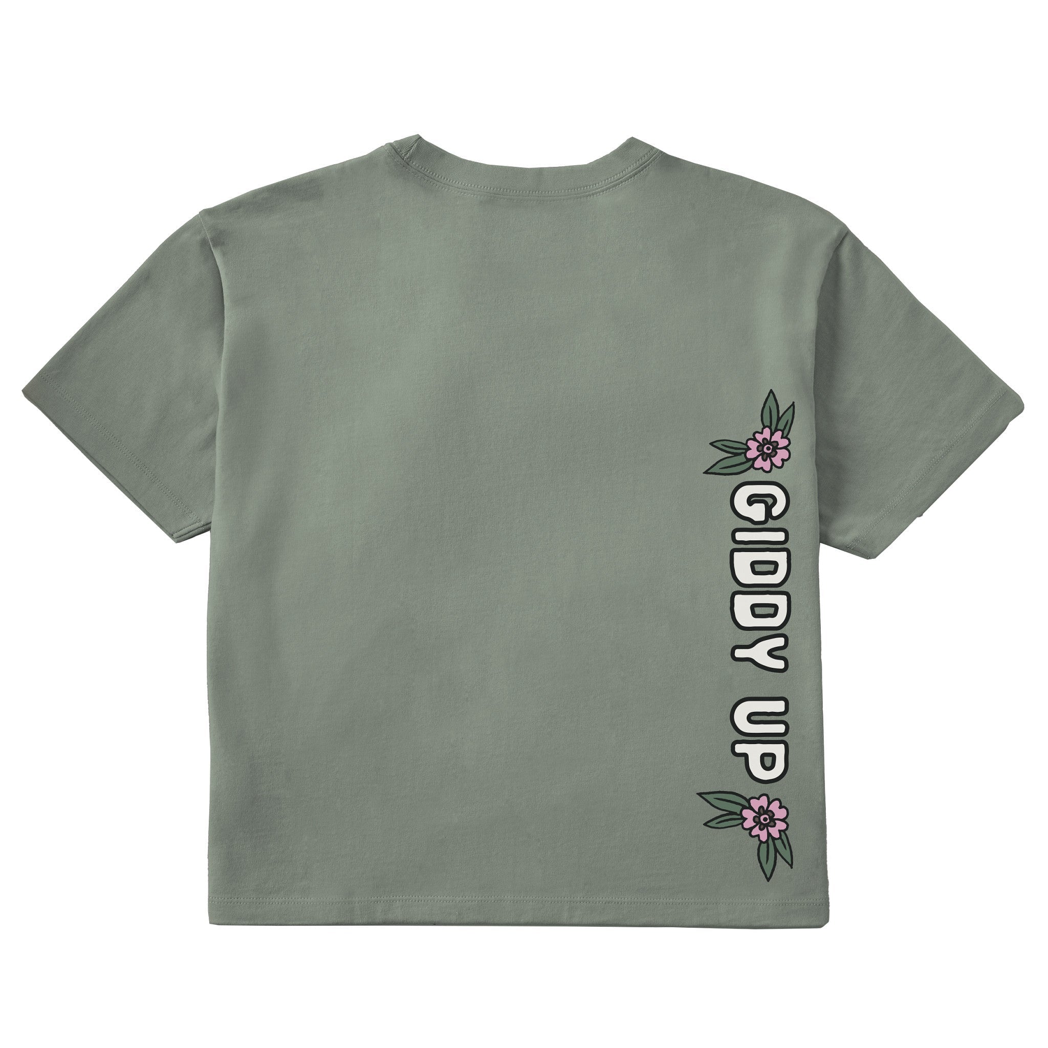 Women's Giddy Up Cowgirl Boots Short Sleeve Crusher Boxy Tee