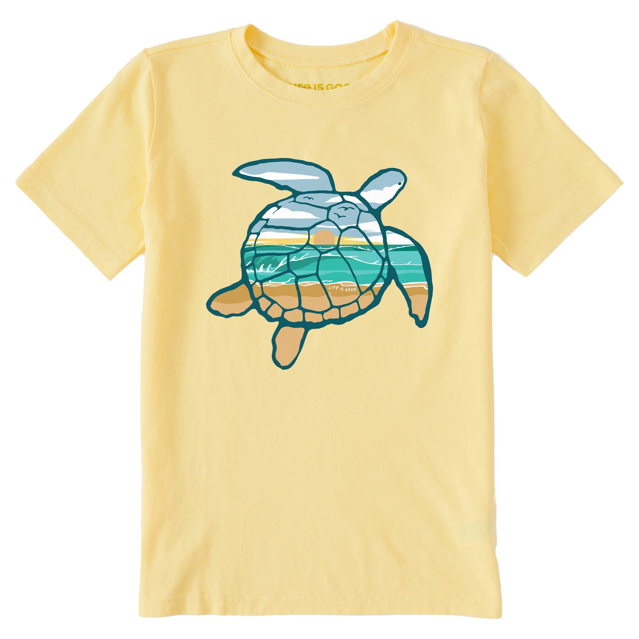 Kids Macro Micro Sea Turtle Oceanscape Short Sleeve Crusher Tee