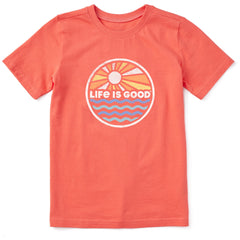 Kids Life is Good Sunset on the Water Short Sleeve Crusher Tee