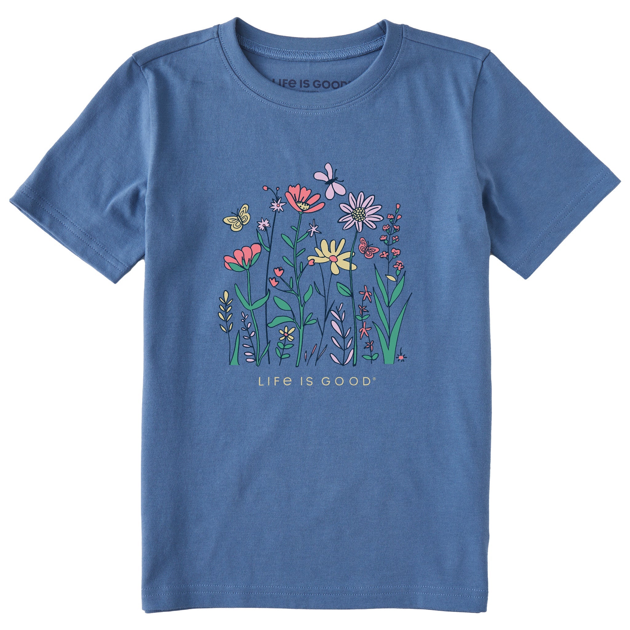 Kids Life is Good Butterfly Garden Short Sleeve Crusher Tee