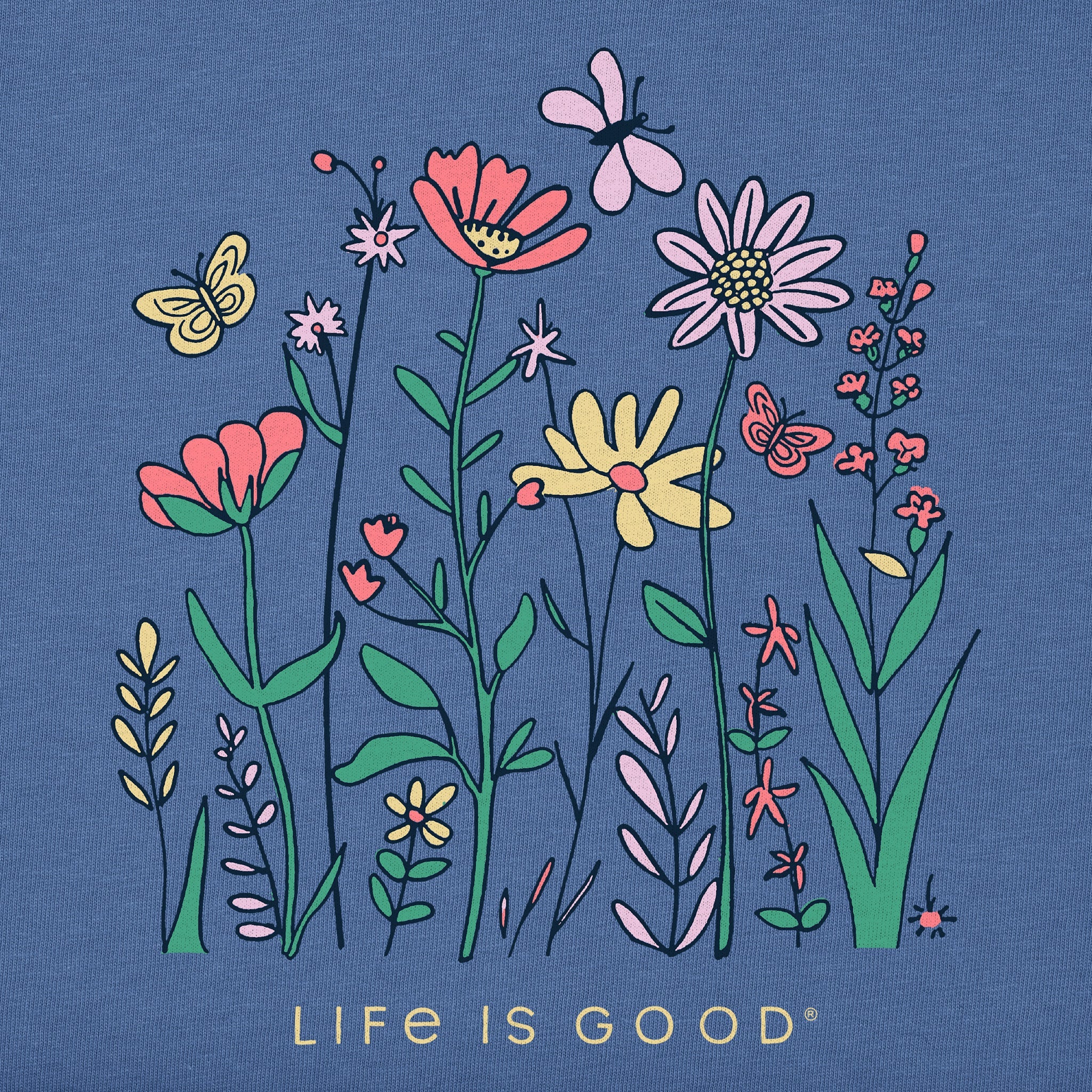 Kids Life is Good Butterfly Garden Short Sleeve Crusher Tee
