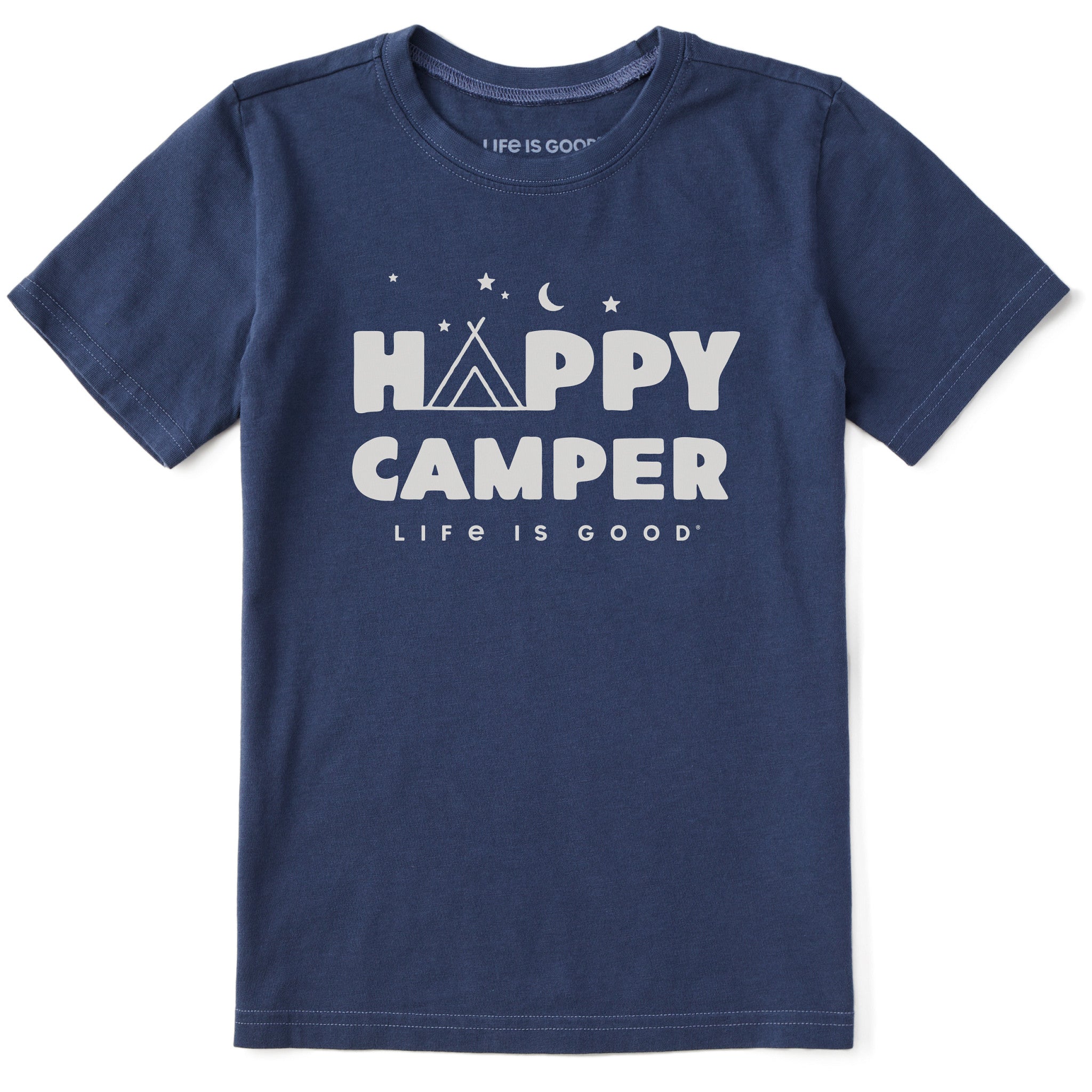 Kids Happy Camper Tent Night Short Sleeve Crusher Tee