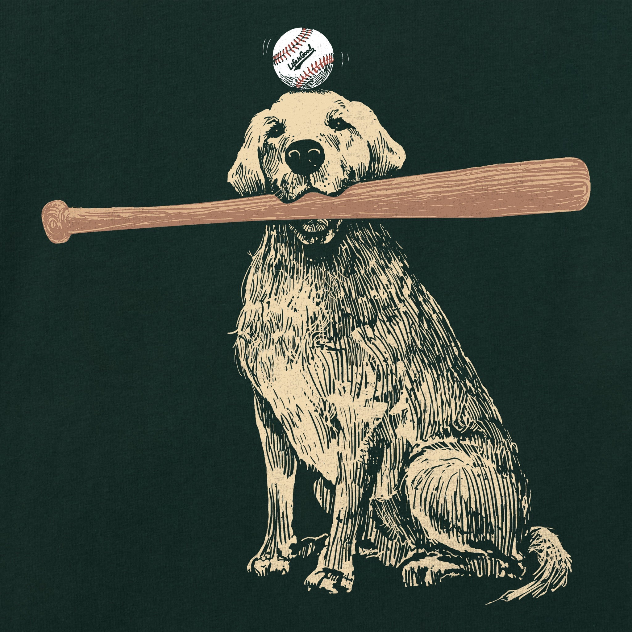 Kids Dog with Bat and Ball Short Sleeve Crusher Tee