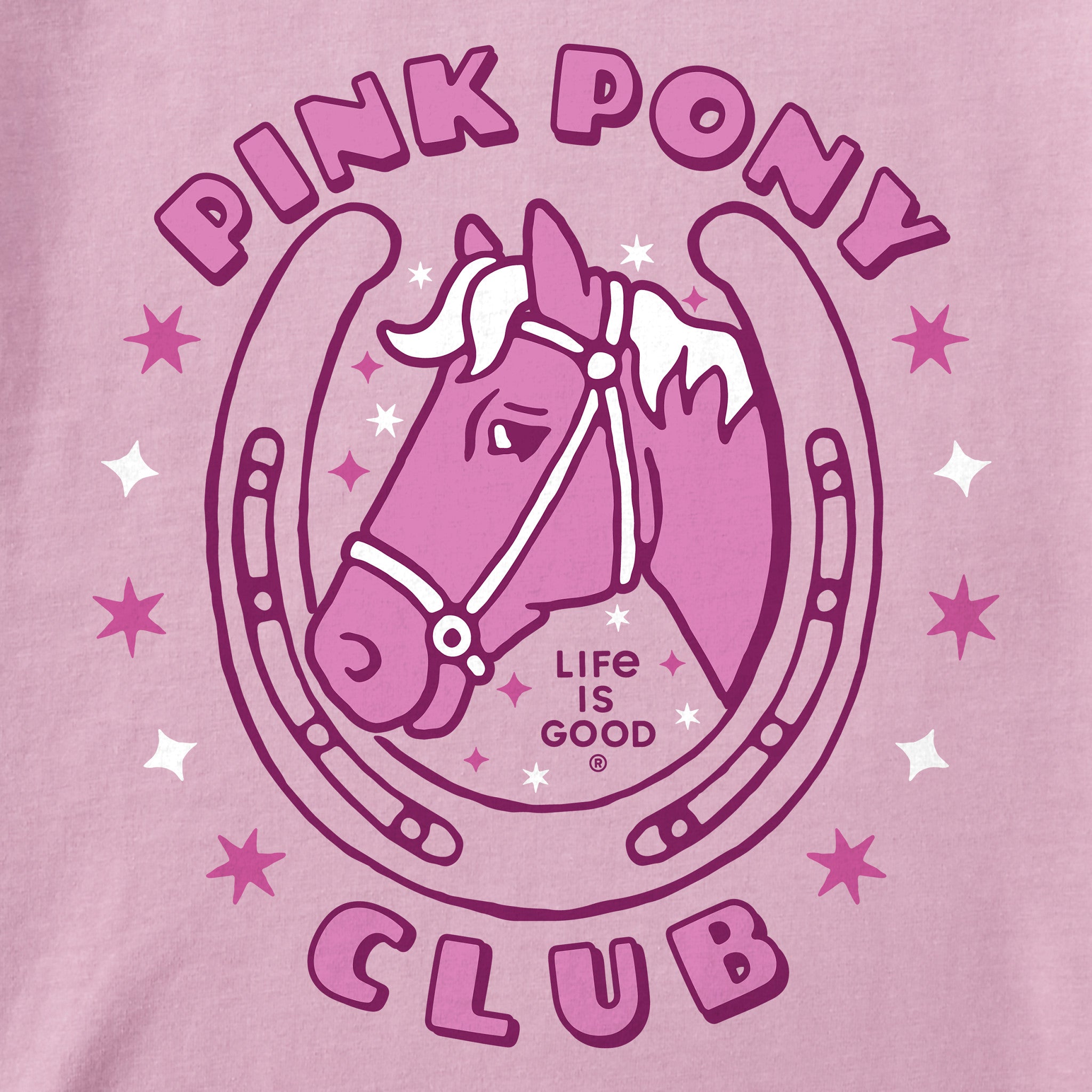 Kids Pink Pony Club Long Sleeve Crusher Tee