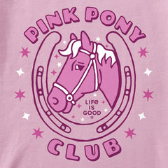 Kids Pink Pony Club Long Sleeve Crusher Tee