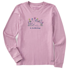 Women's It's the Little Things Butterfly Dog Long Sleeve Crusher Tee