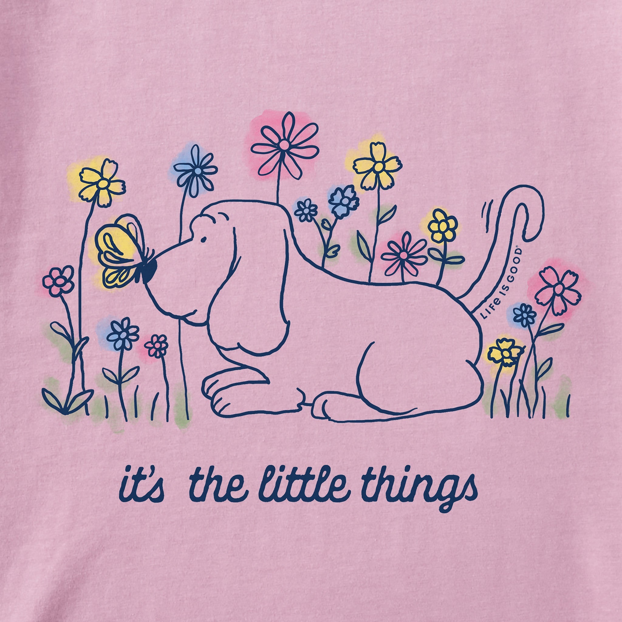 Women's It's the Little Things Butterfly Dog Long Sleeve Crusher Tee