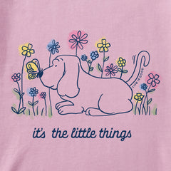Women's It's the Little Things Butterfly Dog Long Sleeve Crusher Tee