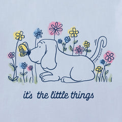 Women's It's the Little Things Butterfly Dog Long Sleeve Crusher Tee