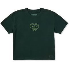 Women's Left My Heart at Summer Camp Short Sleeve Crusher Boxy Tee