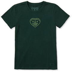 Women's Left My Heart at Summer Camp Short Sleeve Crusher Tee