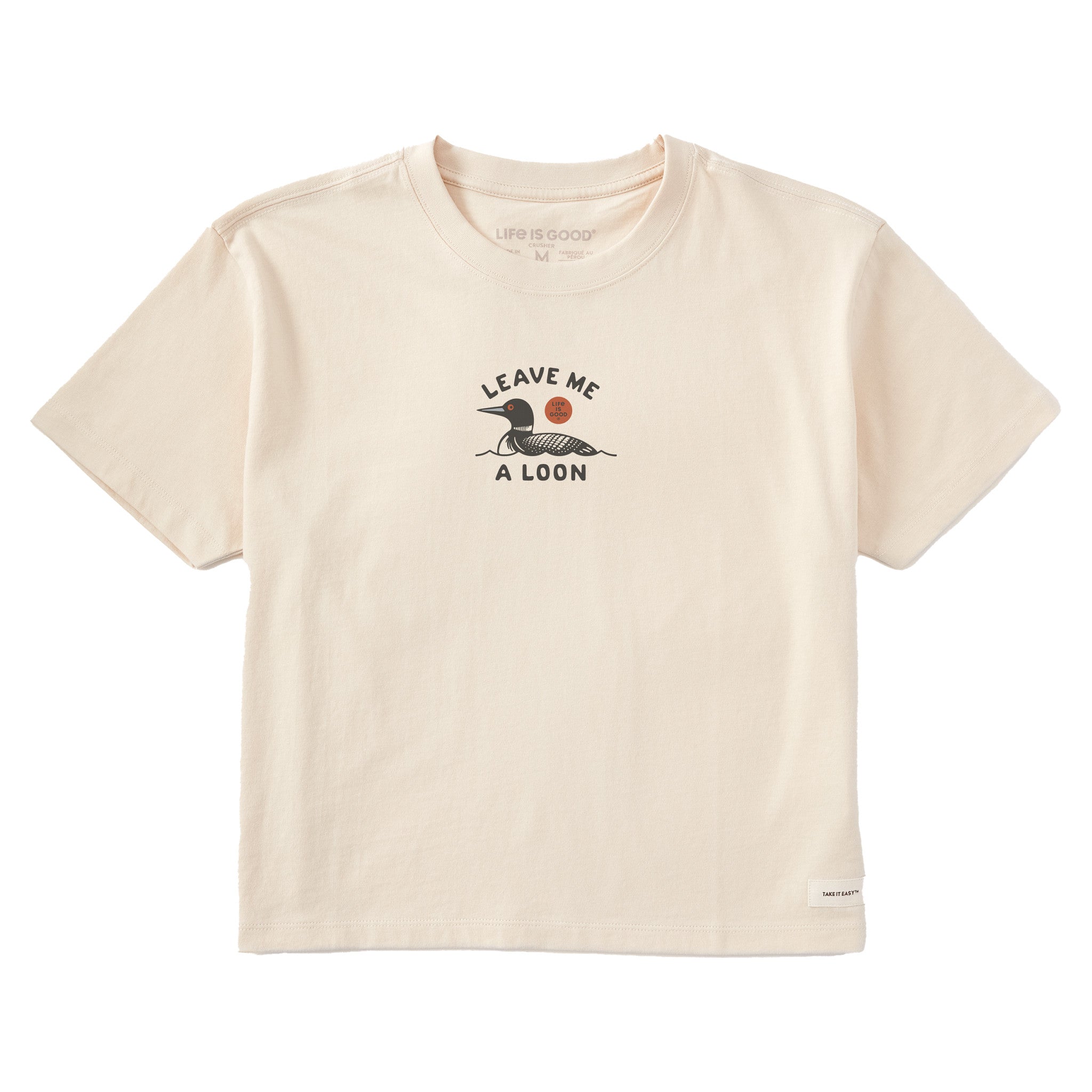 Women's Leave Me a Loon Short Sleeve Crusher Boxy Tee