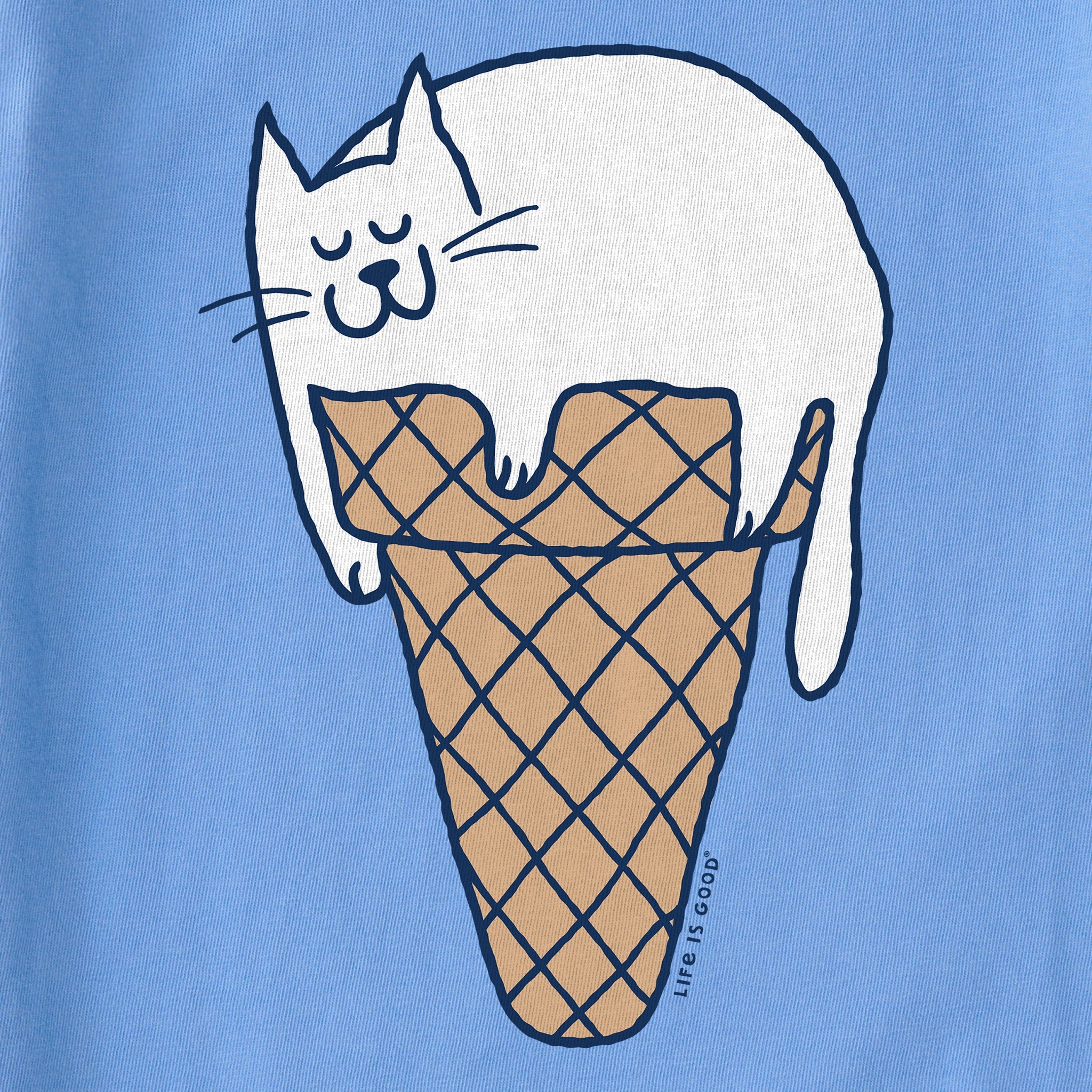 Women's Ice Cream Cat Short Sleeve Crusher Vee