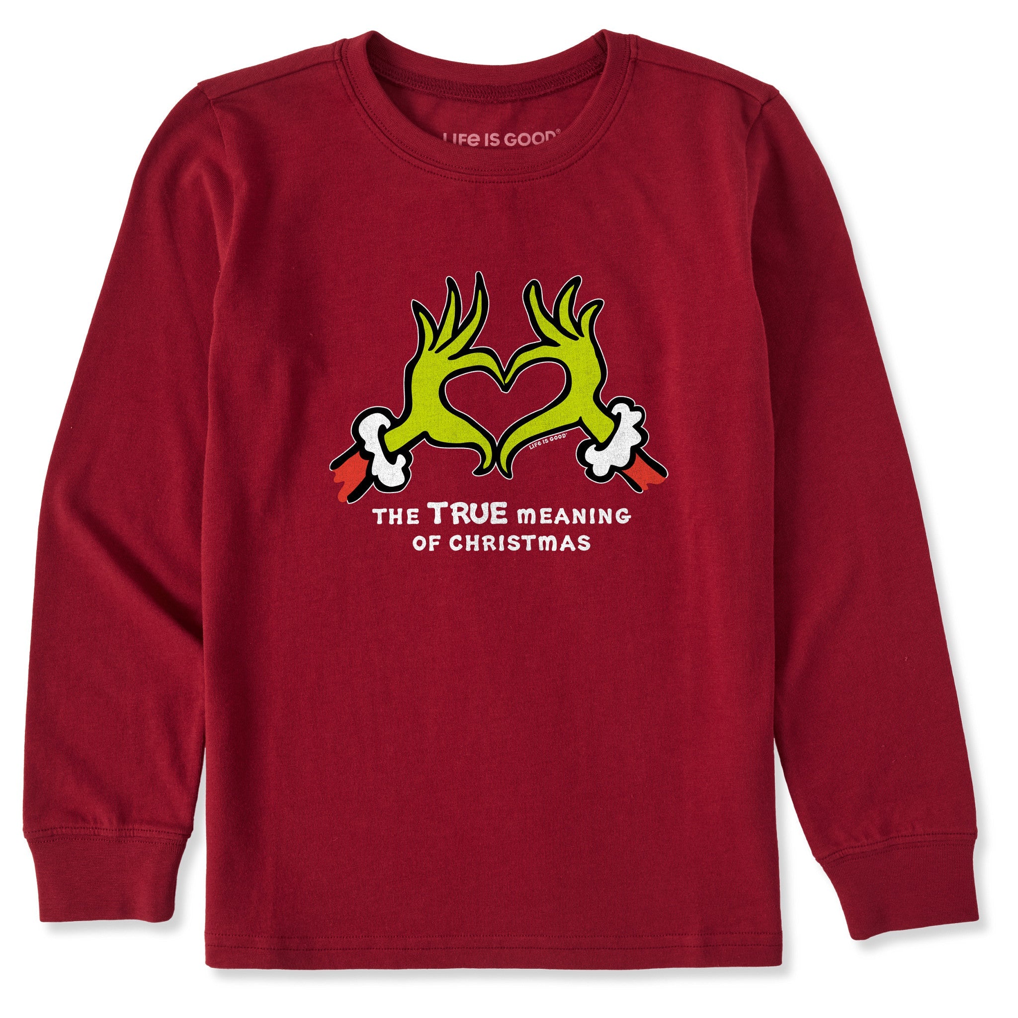 Kids True Meaning Heart Hands Long Sleeve Crusher Tee