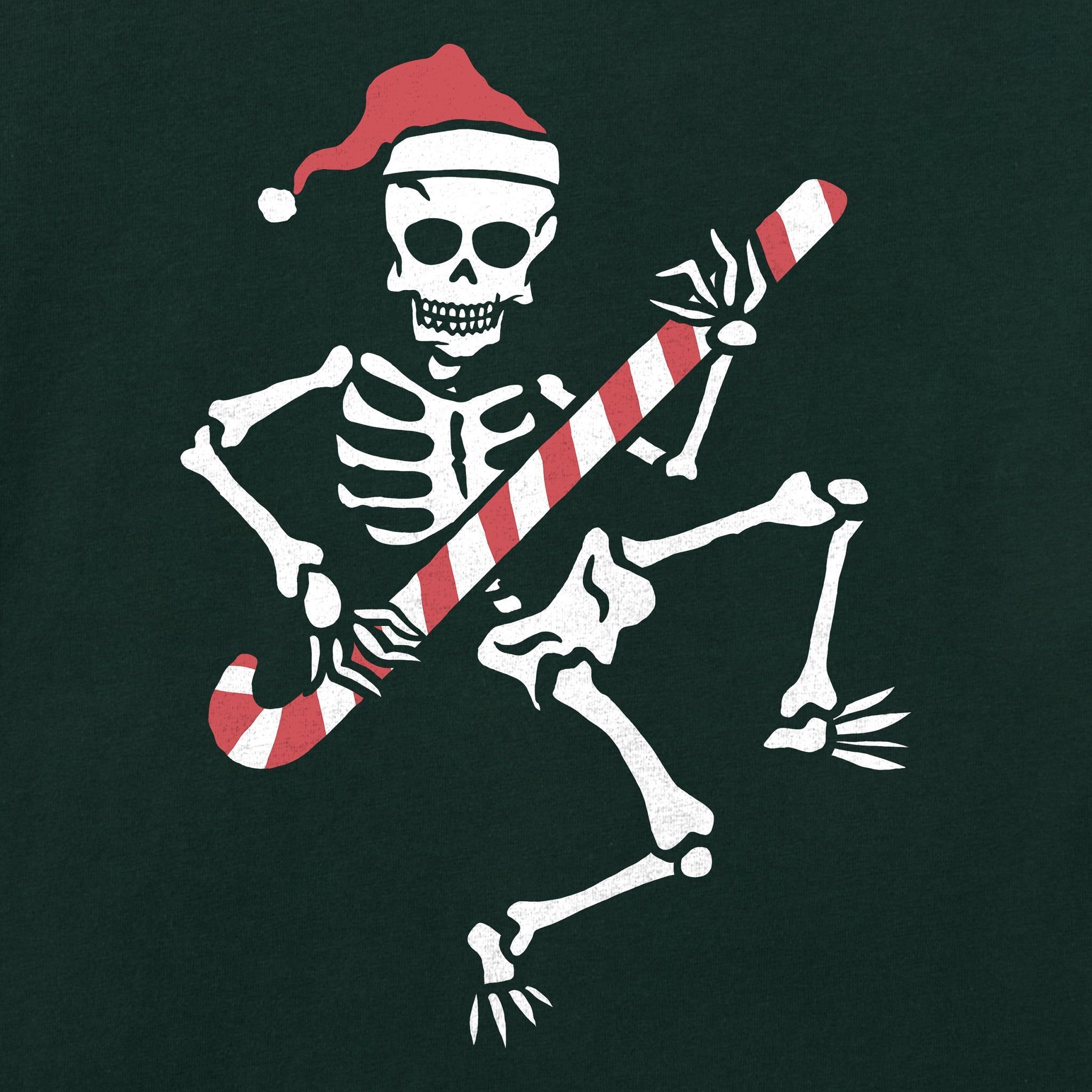 Kids Candy Cane Skeleton Long Sleeve Crusher Tee